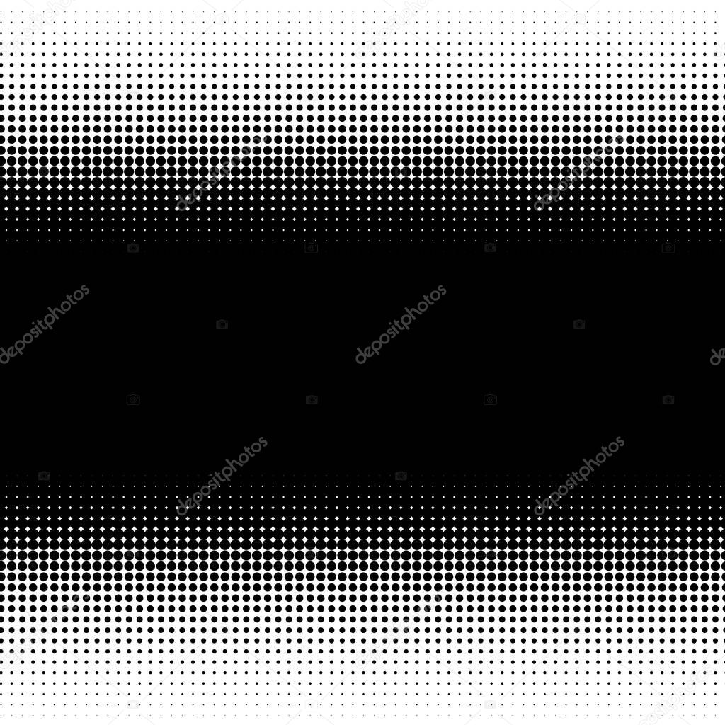 Linear, horizontal halftone vector pattern, texture. Circles, dots, screentone illustration. Freckle, stipple-stippling, speckles illustration. Pointillist vector art