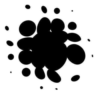 Küresel bozulma yarım ton nokta elementi. Küre, şişkinlik, çarpma noktaları ve ekran tonunda top deformasyonu. Noktalama listesi, soyut geometrik çember elementi, desen. Eğri, kamuflaj FX