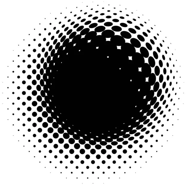 Spherical Distortion Halftone Dots Element Orb Ball Deform Bulge Bump — Stock Vector