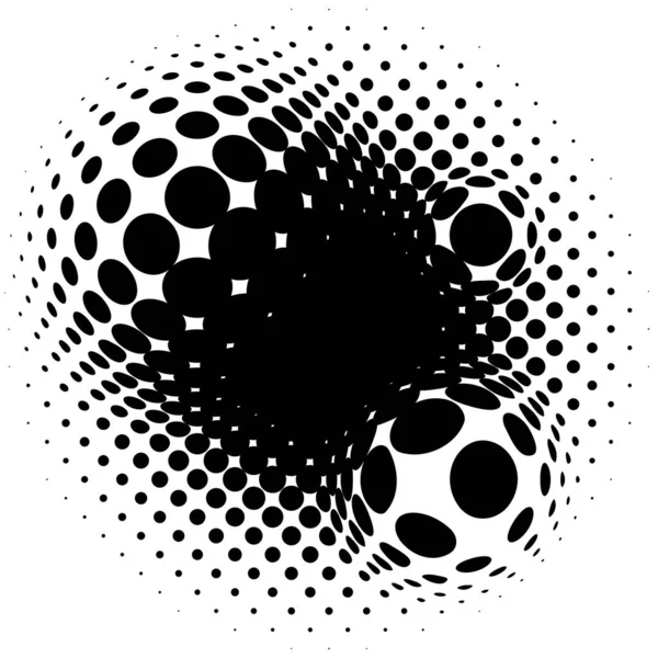 球状歪みハーフトーンドット要素 Orb Ball Deform Bulge Bmp Speckles Polka Dots Screentone — ストックベクタ