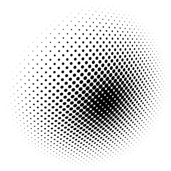 Spherical Distortion Halftone Dots Element Orb Ball Deform Bulge Bump — Stock Vector