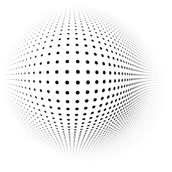 球状歪みハーフトーンドット要素 Orb Ball Deform Bulge Bmp Speckles Polka Dots Screentone — ストックベクタ