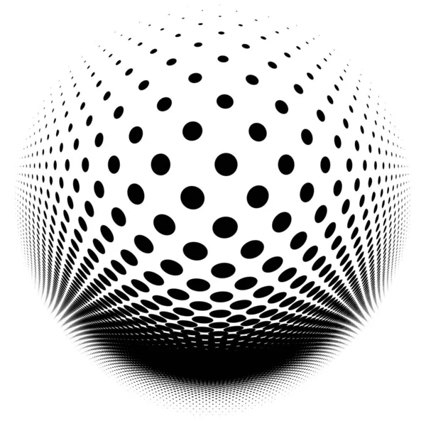 球状歪みハーフトーンドット要素 Orb Ball Deform Bulge Bmp Speckles Polka Dots Screentone — ストックベクタ