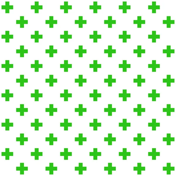 Wiederholbares Grünes Kreuzschild Markierung Symbol Für Medizinische Gesundheitliche Hintergründe Illustration — Stockvektor