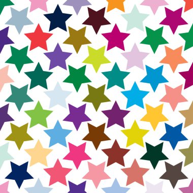 Tekrarlanabilir yıldız arkaplanı, yıldız deseni. Kusursuz yıldız ambalajlı kağıt deseni. Vektör illüstrasyonu