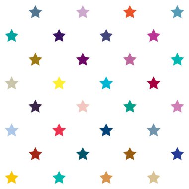 Tekrarlanabilir yıldız arkaplanı, yıldız deseni. Kusursuz yıldız ambalajlı kağıt deseni. Vektör illüstrasyonu