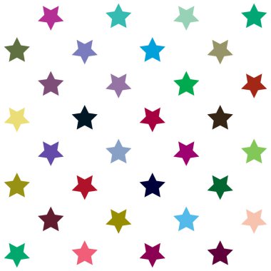 Tekrarlanabilir yıldız arkaplanı, yıldız deseni. Kusursuz yıldız ambalajlı kağıt deseni. Vektör illüstrasyonu