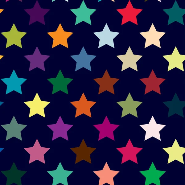 Repeatable Star Background Star Pattern Seamless Starry Wrapping Paper Pattern — Stock Vector