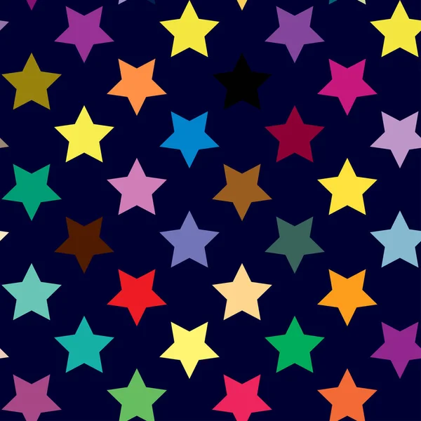 Repeatable Star Background Star Pattern Seamless Starry Wrapping Paper Pattern — Stock Vector