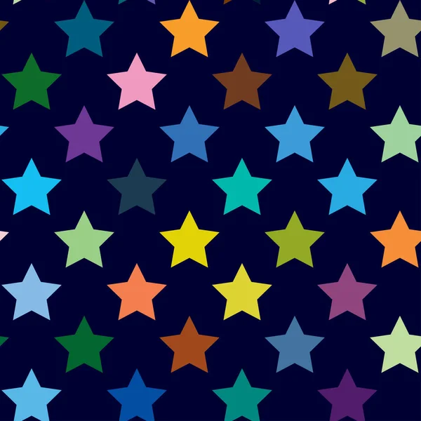 Repeatable Star Background Star Pattern Seamless Starry Wrapping Paper Pattern — Stock Vector