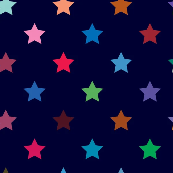 可重复的恒星背景 恒星模式 无缝隙星形包装纸图案 矢量说明 — 图库矢量图片