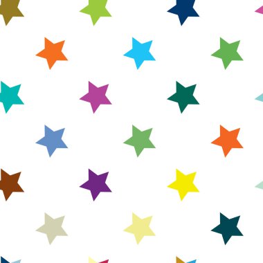 Tekrarlanabilir yıldız arkaplanı, yıldız deseni. Kusursuz yıldız ambalajlı kağıt deseni. Vektör illüstrasyonu