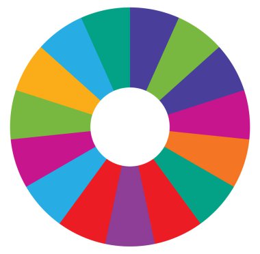 2 'den 20 parçaya bölünmüş çemberler. Dairesel pasta grafiği, pasta grafiği bilgi şablonu, element. Bölümlendirme, pay, kota ve sektör için simge, dönem, kesir temaları, kavramlar