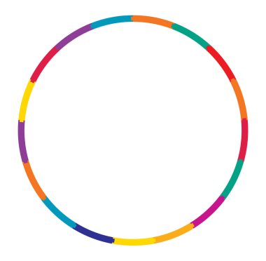 2 'den 20 parçaya bölünmüş çemberler. Dairesel pasta grafiği, pasta grafiği bilgi şablonu, element. Bölümlendirme, pay, kota ve sektör için simge, dönem, kesir temaları, kavramlar