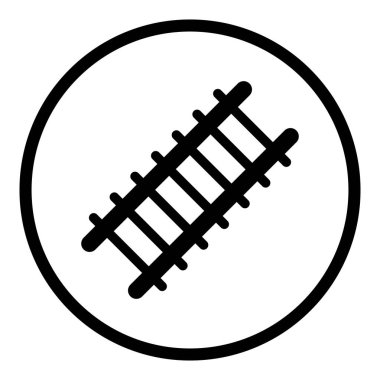 Merdiven simgesi, merdiven sembolü, logo. Merdiven vektör çizimi / Demiryolu simgesi, demiryolu sembolü, logo. Demiryolu, demiryolu vektör çizimi