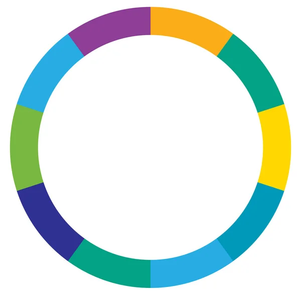 Segmentierter Kreis Von Bis Teilen Kreisförmiges Kuchendiagramm Kuchendiagramm Vorlage Element — Stockvektor