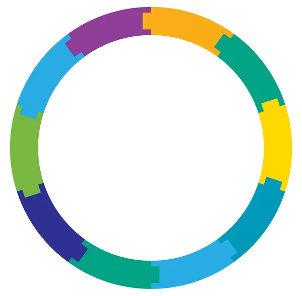 Segmentovaná Kružnice Kružnice Částí Kruhový Koláčový Graf Infografická Šablona Koláčového — Stockový vektor