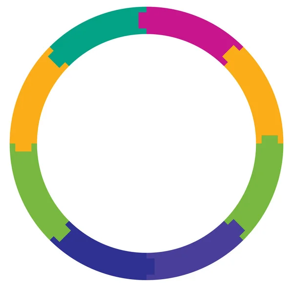 Círculo Segmentado Partes Gráfico Circular Pizza Modelo Infográficos Torta Elemento — Vetor de Stock