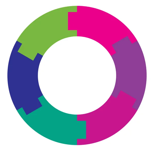 Círculo Segmentado Partes Gráfico Circular Pizza Modelo Infográficos Torta Elemento — Vetor de Stock