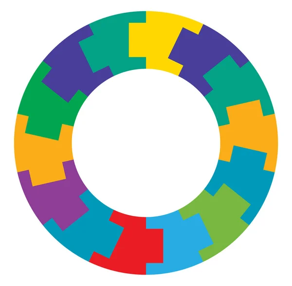 Círculo Segmentado Partes Gráfico Circular Pizza Modelo Infográficos Torta Elemento — Vetor de Stock