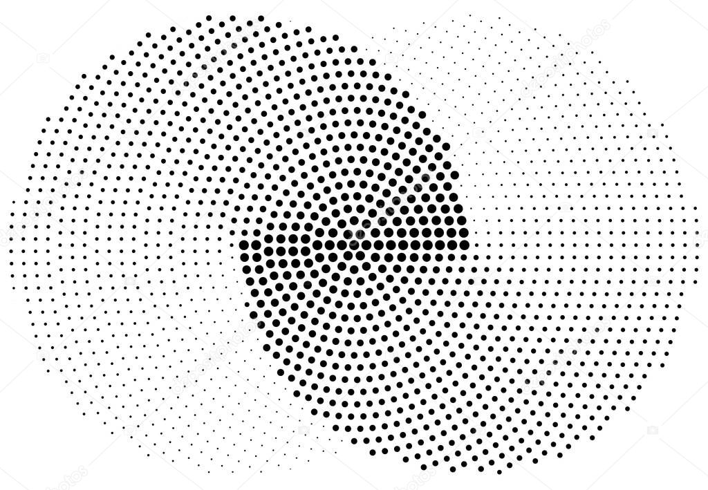 Interlocking, interlace halftone circles vector illustration. Infinity, infinite symbol, icon