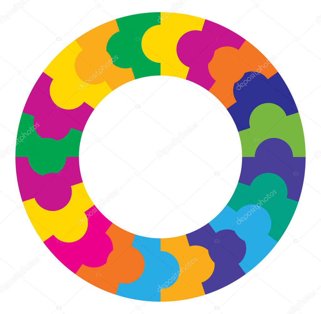 Segmented circle(s) from 2 to 20 parts. Circular pie-chart, pie-graph infographics template, element. Icon for segmentation, ration, quota and sector, period, fraction themes, concepts