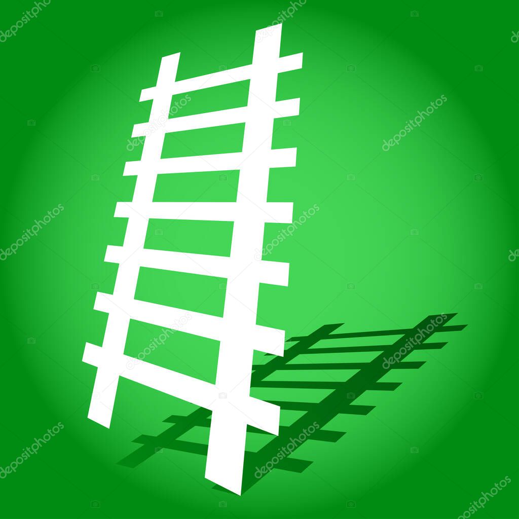 Ladder icon, ladder symbol, logo. Ladder vector illustration / Railway icon, rail symbol, logo. Railroad, rail-track vector illustration
