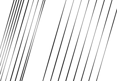 Çapraz, kıvrımlı, eğimli ve eğri doğrusal, doğrusal çizgili soyut geometrik vektör çizimi. Eğik çizgiler, çizgiler ve şeritler siyah ve beyaz vektör grafikleri