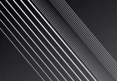 Çapraz, eğimli ve eğimli, eğimli, açılı çizgiler, çizgiler soyut siyah ve beyaz geometrik çizgiler, gri tonlu arka plan, desen veya doku. Doğrusal, doğrusal, çizgili ve çizgili vektör grafikleri