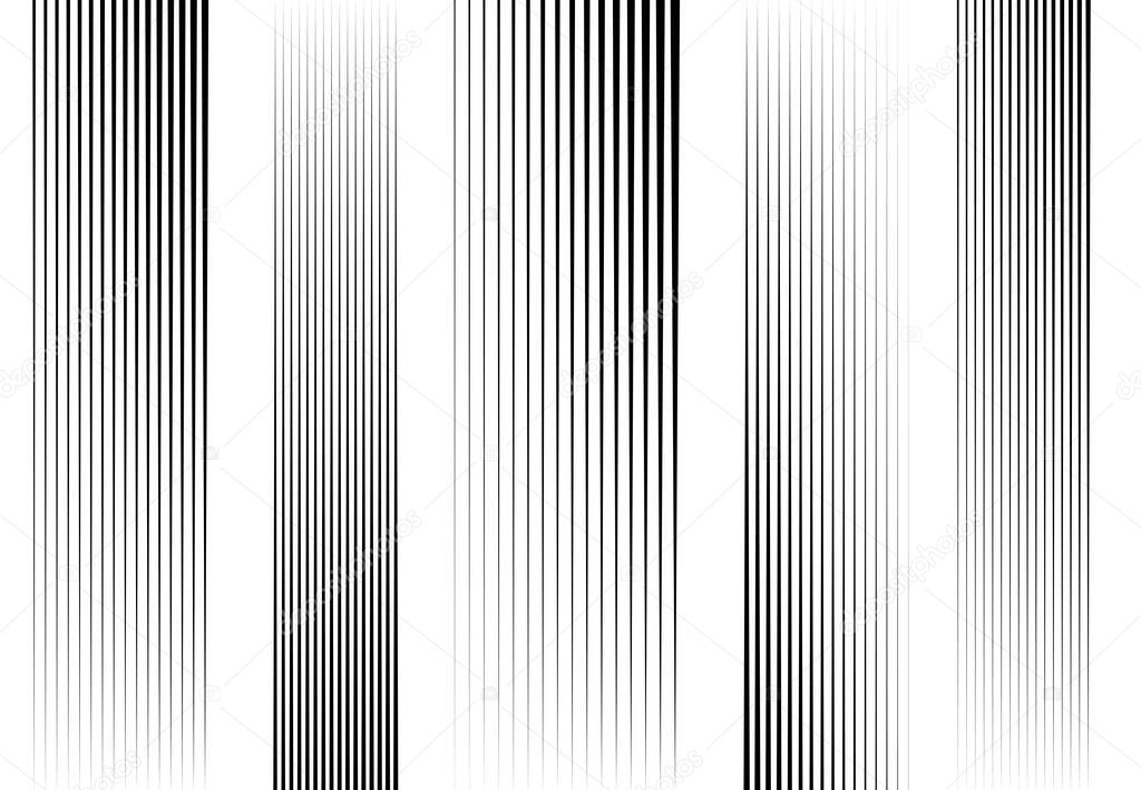 Lines, stripes abstract geometric background, pattern. Vertical black and white lines, streaks, strips. Vector illustration