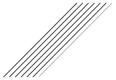 Dinamik köşegen ve eğimli çizgi elemanı. Eğimli, eğimli ve eğimli çizgiler. Patlama, radyal çizgiler, şeritler. hız, iz ve yakınlaşma çizgileri komik efekt