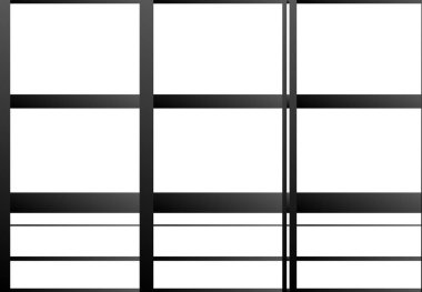 Örgü, ızgara, üst üste bindirme, kesişme, ince ve kalın çizgiler. Vektör illüstrasyonu