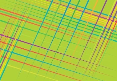 Çoklu renk, renkli eğik, köşegen ve eğri ızgara vektör çizimi, arkaplan