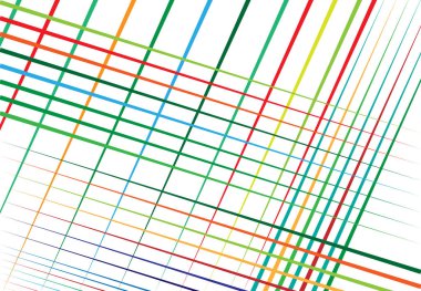 Belirsiz, çapraz eğri ve çapraz ızgara, örgü ya da kafes, ızgara, çardak renkli, çok renkli soyut çizim, arka plan. Vektör
