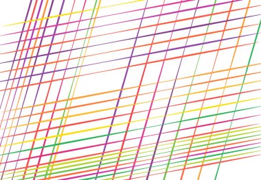 Belirsiz, çapraz eğri ve çapraz ızgara, örgü ya da kafes, ızgara, çardak renkli, çok renkli soyut çizim, arka plan. Vektör