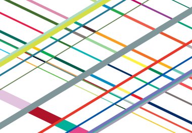 Renkli, canlı, canlı, eğimli, köşegen, eğri büğrü ve çapraz ızgara, ızgara, kafes çizimi. Çizgiler soyut vektör arkaplanı kesişiyor