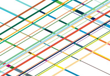 Renkli, canlı, canlı, eğimli, köşegen, eğri büğrü ve çapraz ızgara, ızgara, kafes çizimi. Çizgiler soyut vektör arkaplanı kesişiyor