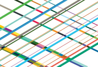 Renkli, canlı, canlı, eğimli, köşegen, eğri büğrü ve çapraz ızgara, ızgara, kafes çizimi. Çizgiler soyut vektör arkaplanı kesişiyor