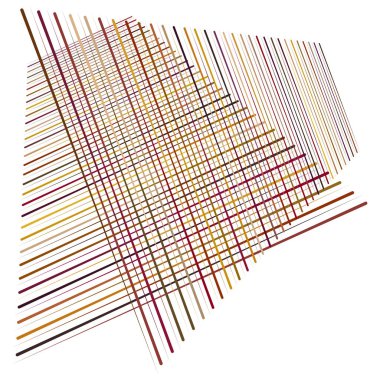 Rastgele çizgiler ve çizgiler ızgarası, soyut retiküler ağ, matris, dizi renkli desen, doku ve tasarım ögesi