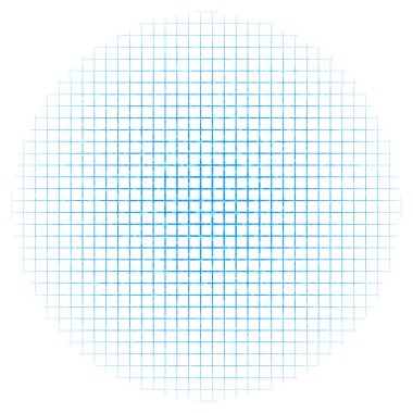 Küçük çizgi parçalarından oluşan soyut geometrik çember element yapısı. Renkli hat örgüsü, ızgara, ızgara ve kafes. Mavi daire vektör illüstrasyonu 