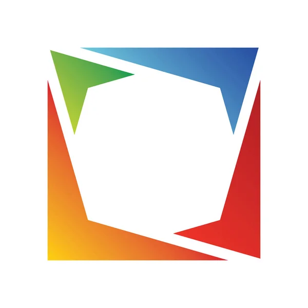 Cuadrado Colorido Logotipo Geométrico Icono Logotipo Geometría Perspectiva Logo Multiusos — Vector de stock