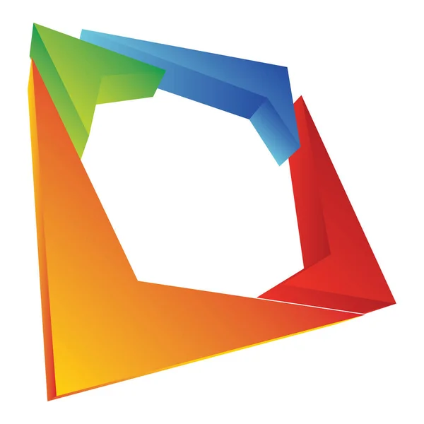 Τετράγωνο Πολύχρωμο Γεωμετρικό Λογότυπο Εικονίδιο Γεωμετρία Λογότυπος Προοπτική Λογότυπο Πολλαπλών — Διανυσματικό Αρχείο