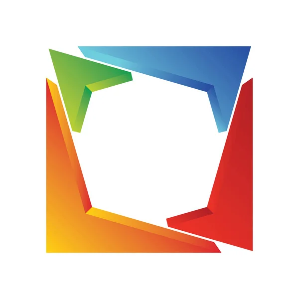 Négyzet Színes Geometrikus Logó Ikon Geometria Logotípus Perspektívában Többcélú Logó — Stock Vector