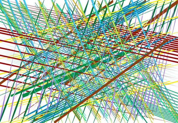 Astratto Miscuglio Caotico Geometrico Linee Intersecanti Strisce Linee Casuali Colorate — Vettoriale Stock