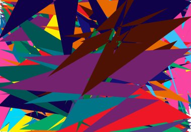 Soyut örtüşen renkli şekiller. Geometrik sanat arka planı, şablon, doku