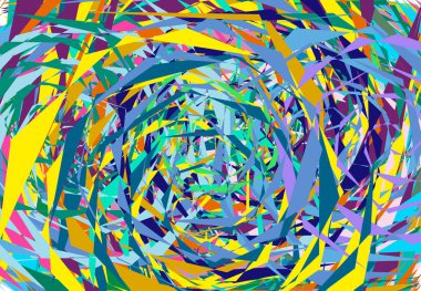 Rastgele spiraller, girdaplar, soyut geometrik, renkli, çok renkli dokular, desen veya arkaplan