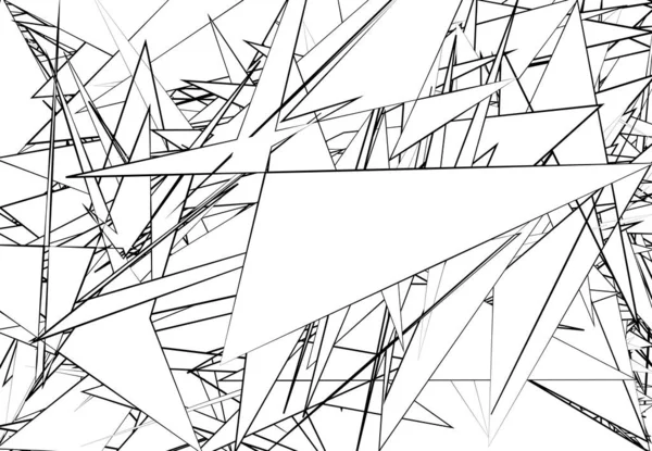 Abstracte Overlappende Zwart Wit Monochrome Vormen Geometrische Kunstachtergrond Textuur Papierversnippatroon — Stockvector