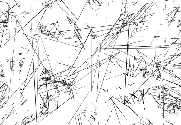 杂乱无章的当代艺术作品矢量图解 随机线条 黑白版本 — 图库矢量图片
