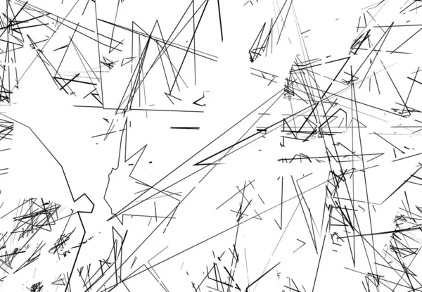 Zufällige Chaotische Illustration Zeitgenössischer Kunstwerke Zufällige Linien Formen Schwarz Weiße — Stockvektor