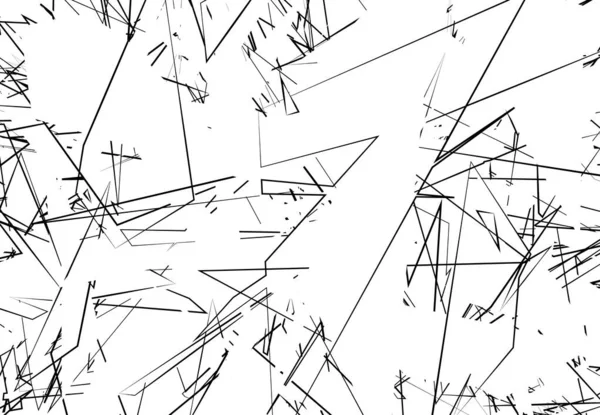 杂乱无章的当代艺术作品矢量图解 随机线条 黑白版本 — 图库矢量图片